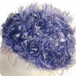 Purple Fuzzy Crochet Beanie Hat