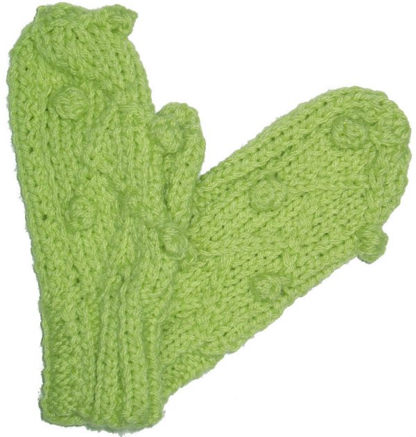 Spring Green Knit Mittens