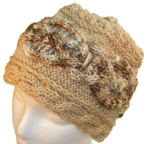 Brown Hat with multi-brown cable